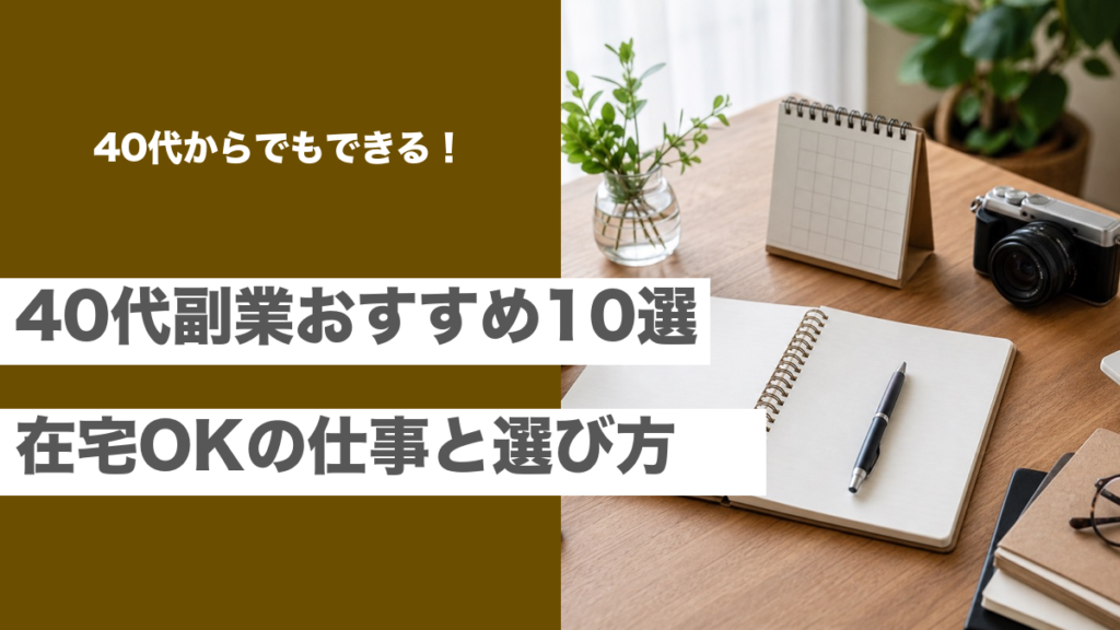 40代の副業おすすめ10選と在宅ワーク可能な仕事の選び方を紹介する記事のアイキャッチ画像