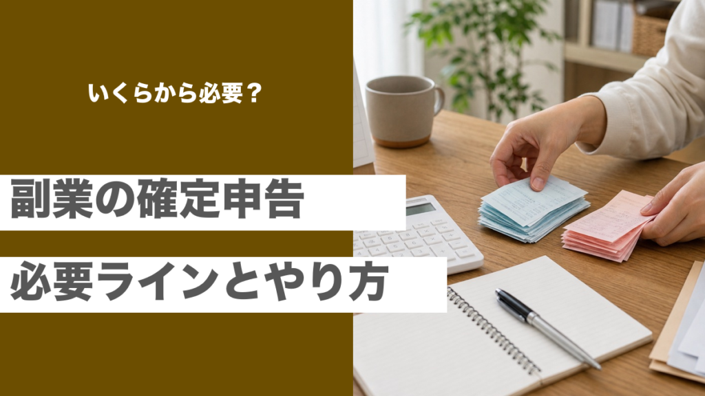副業の確定申告が必要な金額ラインと申告のやり方を解説する記事のアイキャッチ画像