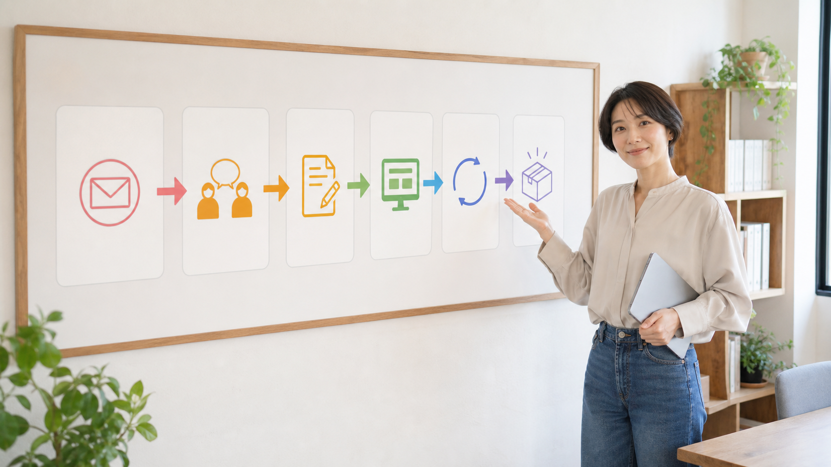Webデザインの仕事受注から納品までの6つの流れのイメージ