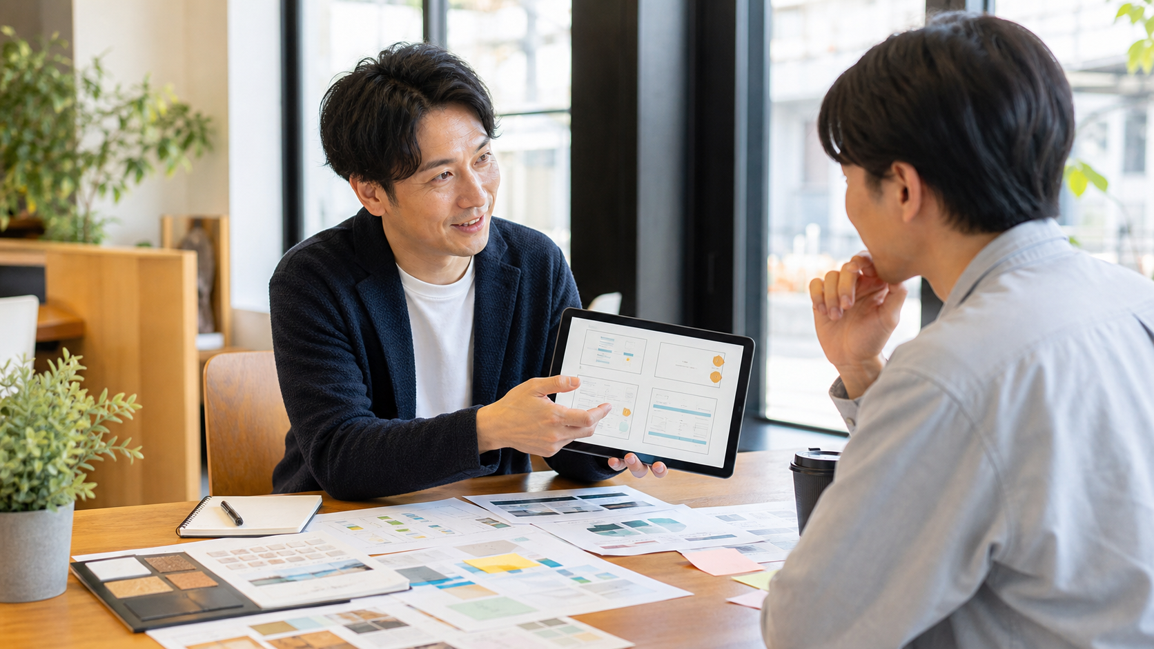 40代未経験が図解デザイン案件の獲得方法を相談するイメージ