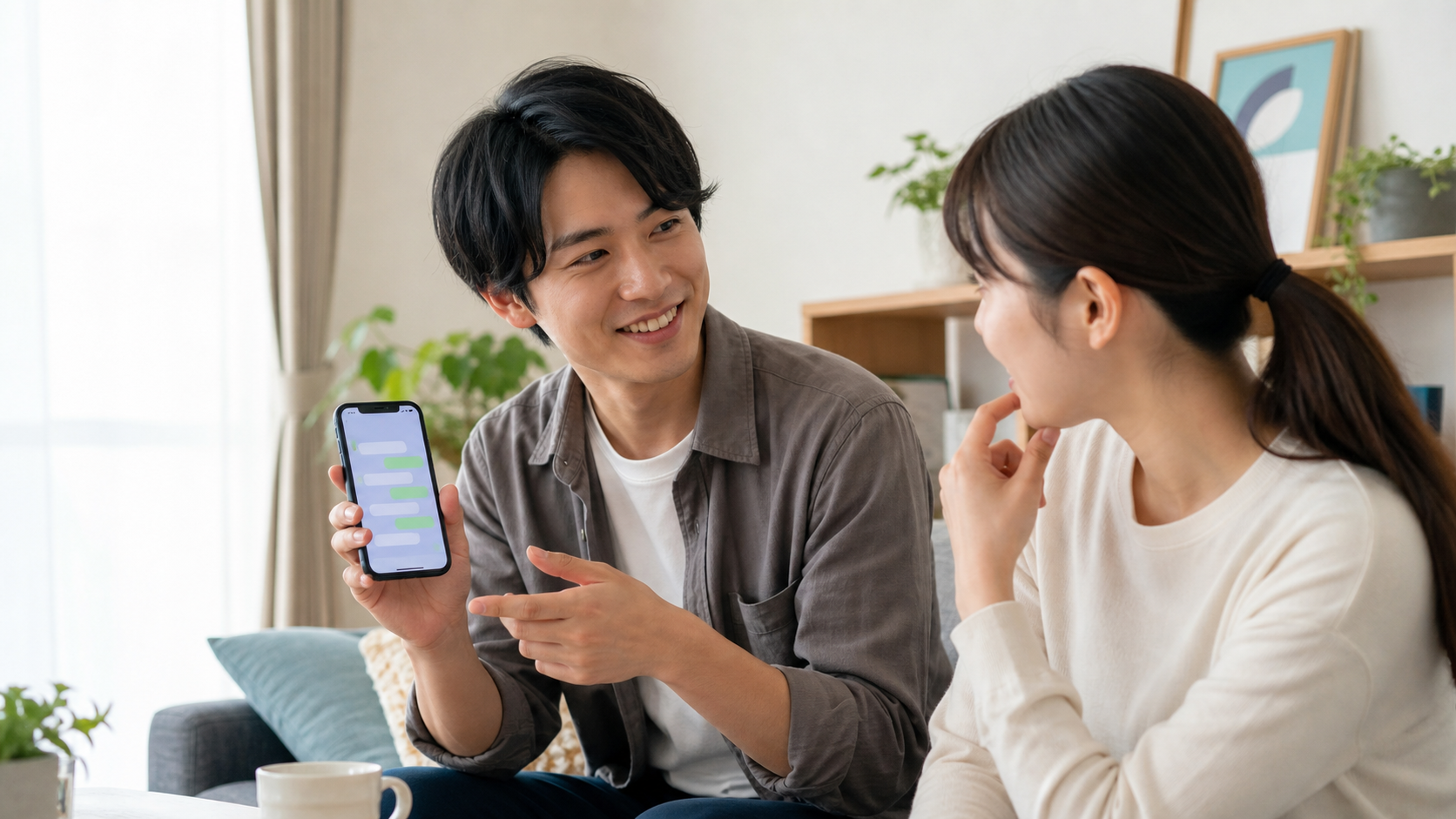 チャッピーとはChatGPTの愛称であることを説明する日本人の写真