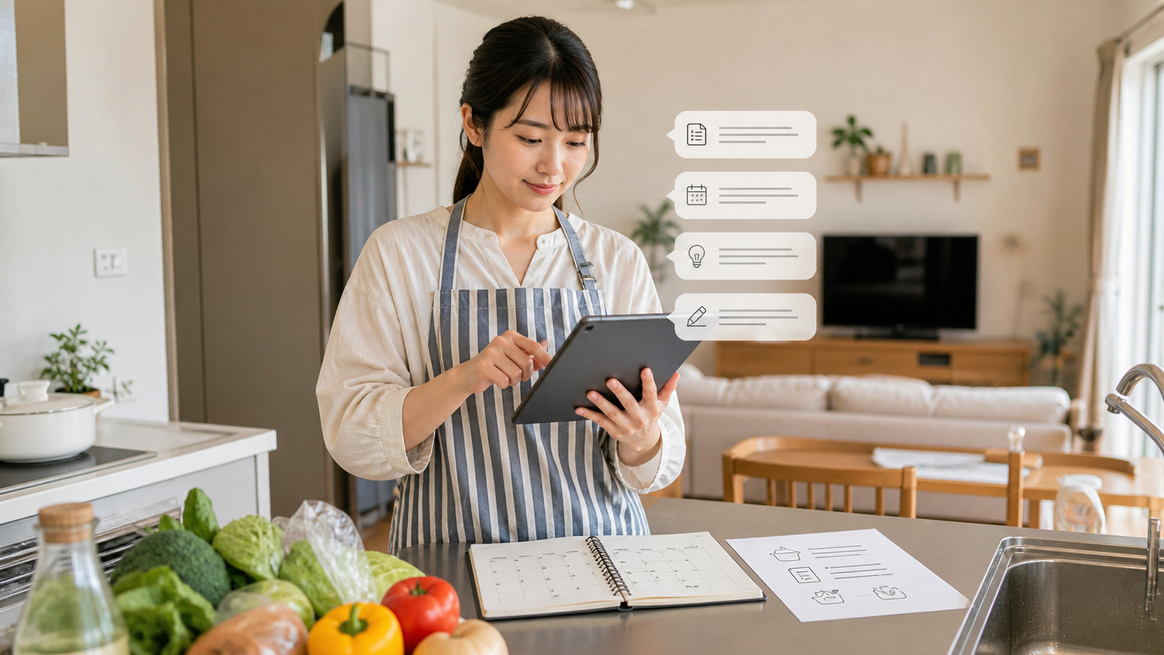 チャッピーを日常の予定やアイデア整理に活用する日本人女性の写真