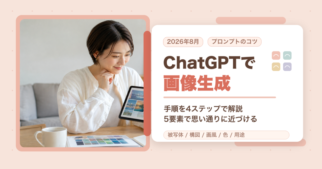 ChatGPTで画像生成する手順とプロンプトのコツを解説するアイキャッチ画像