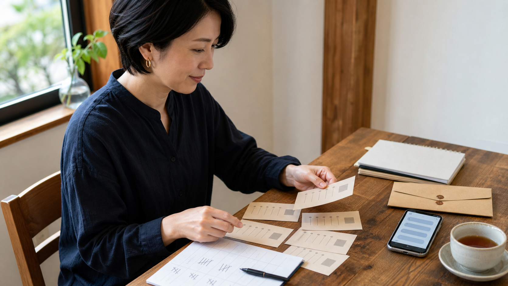 副業の営業難易度を提案数や受注率で整理する女性