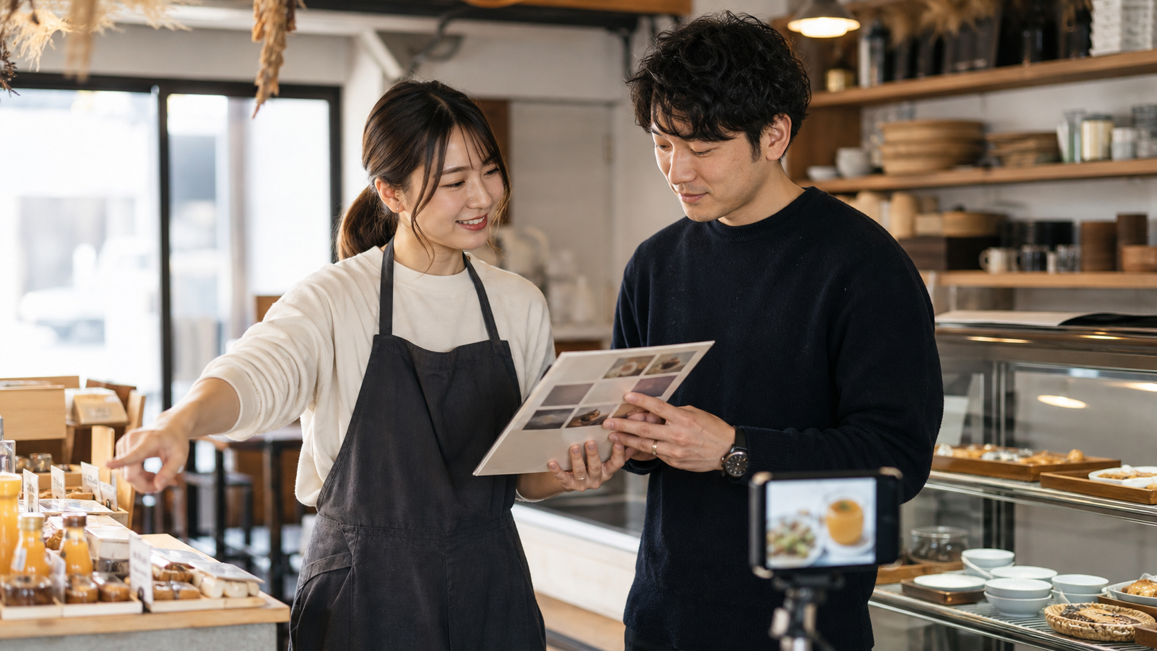 インスタ運用代行の需要が中小企業や店舗に残っていることを示す打ち合わせ写真